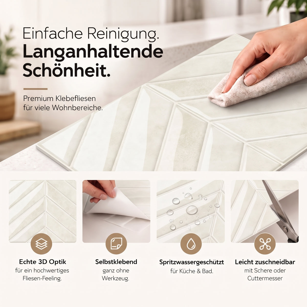 AXIOM Klebefliesen Warmes Elfenbein – Eigenschaften