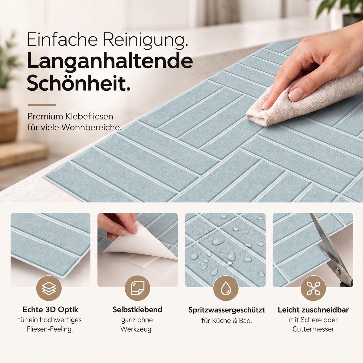 CYPRESS Klebefliesen Nebelblau – Eigenschaften