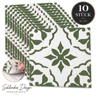 Decora Klebefliesen Salbeigrün-Weiß – 10er-Set