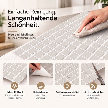 GEMMA Klebefliesen Helles Greige – Eigenschaften