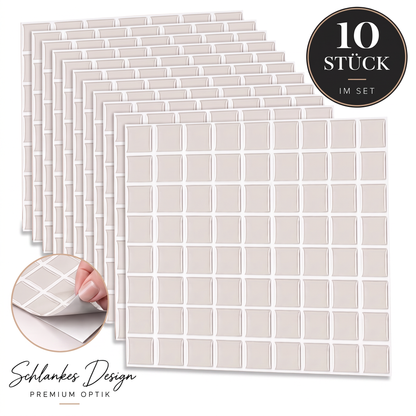 GEMMA Klebefliesen Helles Greige – 10er-Set