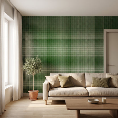 Gemma Klebefliesen Tiefes Moosgrün im Wohnzimmer