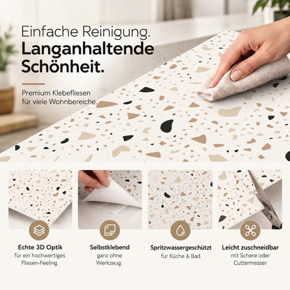 Granula Klebefliesen Weiß mit Farbsprenkel – Eigenschaften
