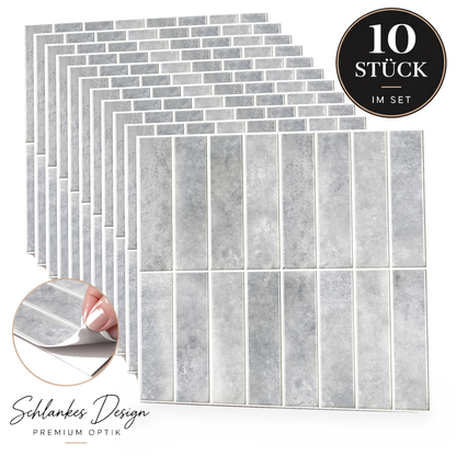 HIMARE Klebefliesen Sanftes Schiefergrau – 10er-Set