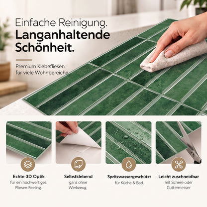 HIMARE Klebefliesen Tiefes Smaragdgrün – Eigenschaften