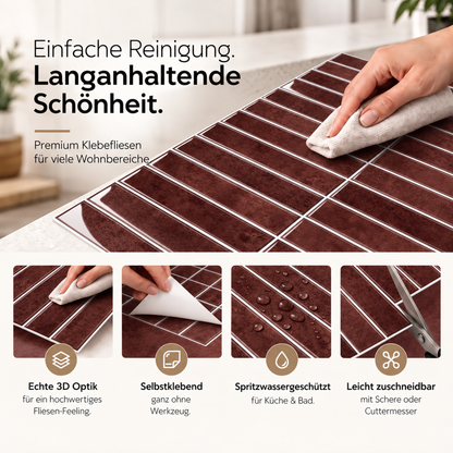 HIMARE Klebefliesen Warmes Ziegelrot – Eigenschaften