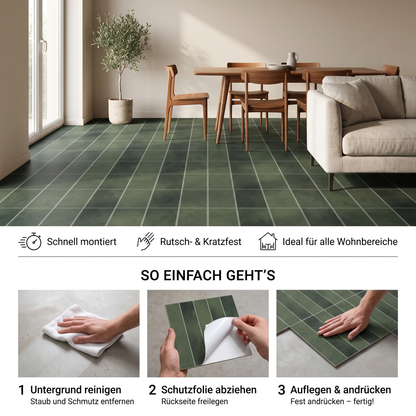 Lento Klebefliesen Tiefes Moosgrün – Vorteile