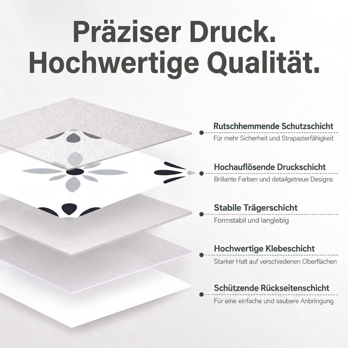 Motiva Klebefliesen Weiß mit Blaugrau – Montage