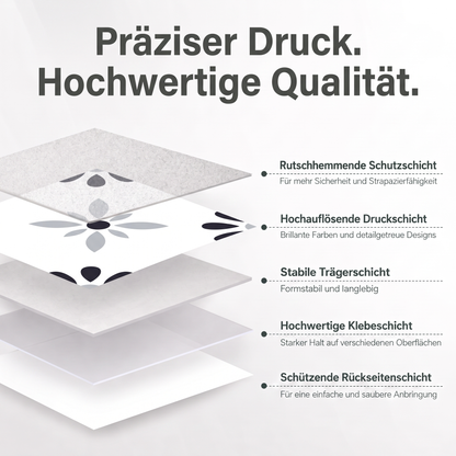 Motiva Klebefliesen Weiß mit Blaugrau – Montage