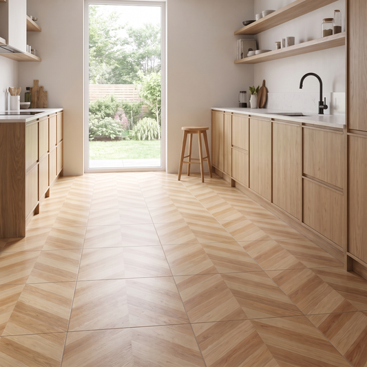 OAKLINE Klebefliesen Naturholz-Honig in der Küche