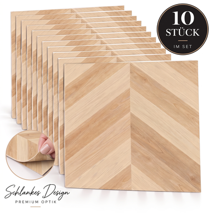 OAKLINE Klebefliesen Naturholz-Honig – 10er-Set