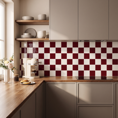 Prism Klebefliesen Bordeaux-Creme in der Küche
