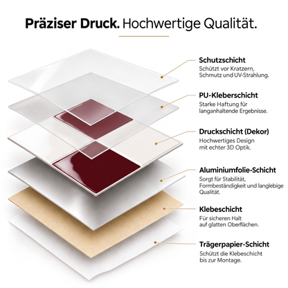 Prism Klebefliesen Bordeaux-Creme – Montage