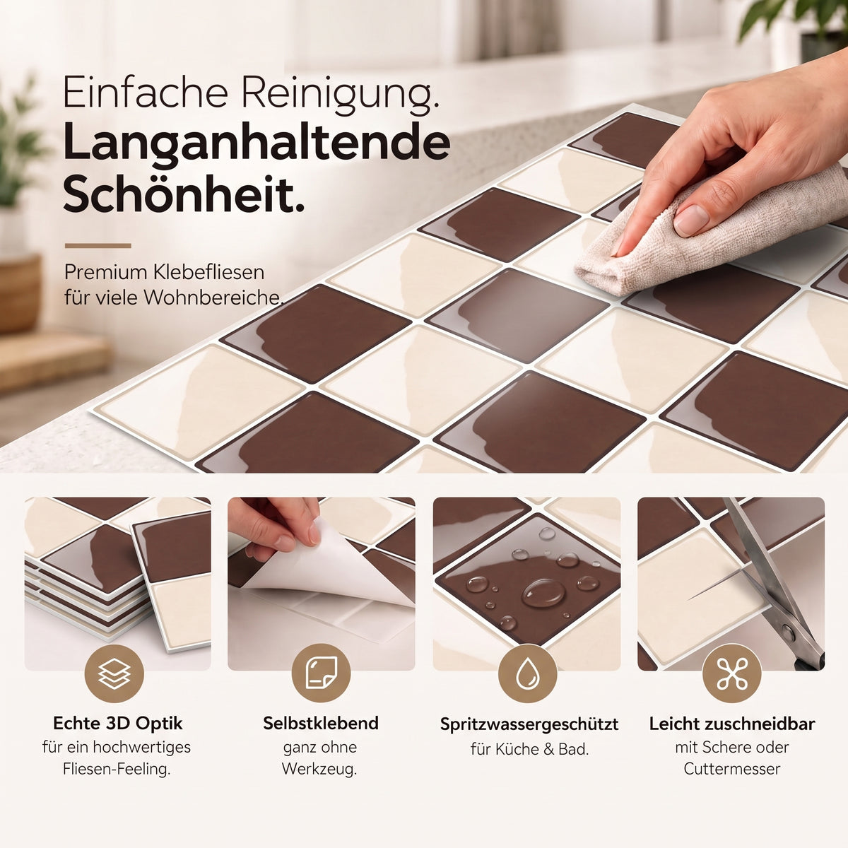Prism Klebefliesen Terrakotta-Creme – Eigenschaften
