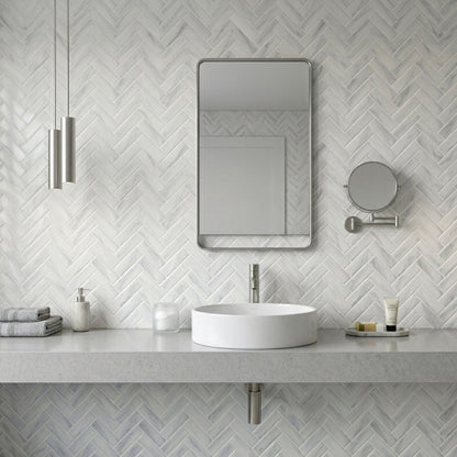 rinovim AXIS Klebefliesen Marmor Weiß Bad – helle Marmoroptik mit Muster im Badezimmer, spritzwassergeschützt & rückstandslos entfernbar, ideal für Mietwohnungen