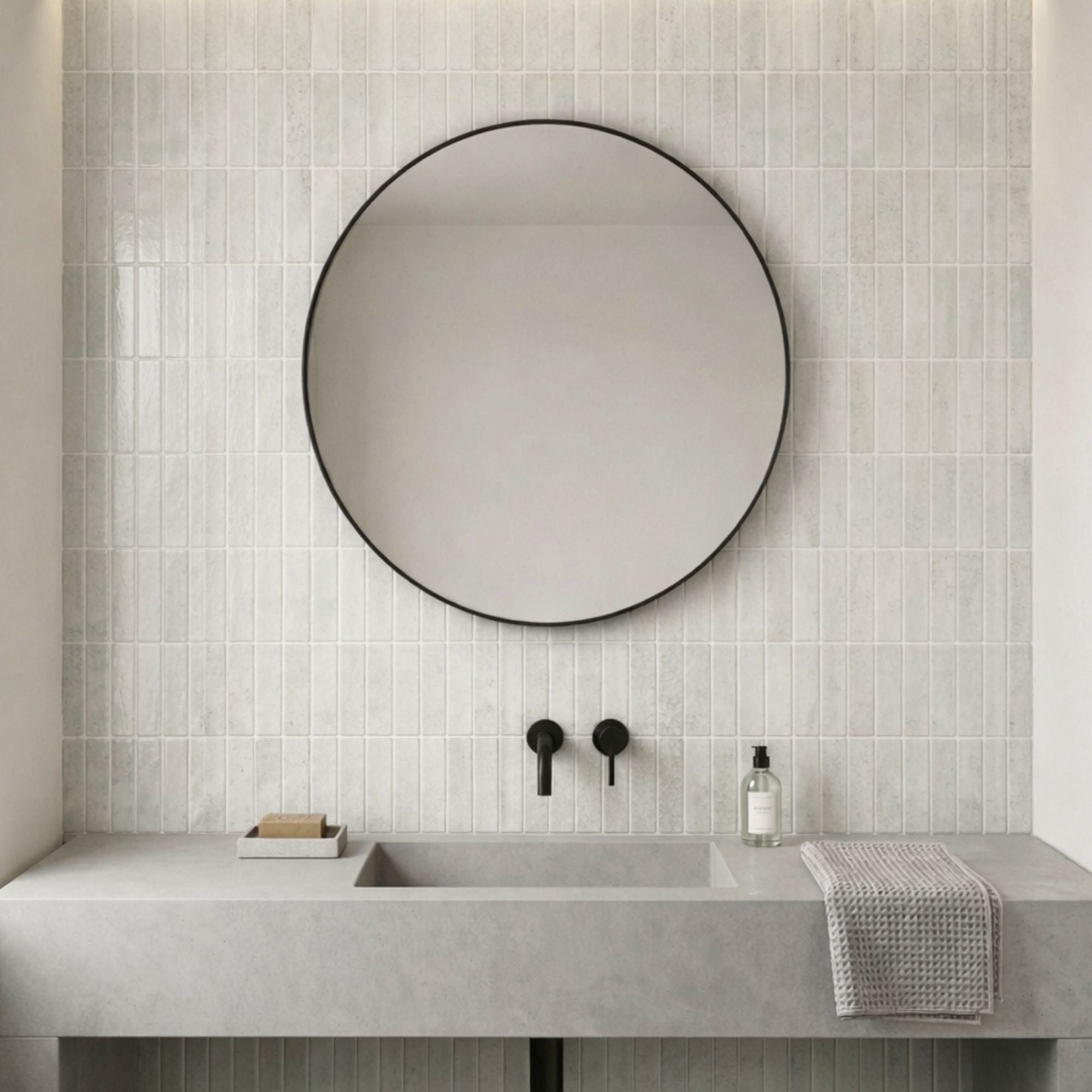 rinovim HIMARE Klebefliesen Elfenbein Bad – cremefarbenes Elfenbein im Badezimmer, spritzwassergeschützt & rückstandslos entfernbar, ideal für Mietwohnungen