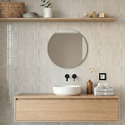 rinovim HIMARE Klebefliesen Perl-Beige Küche – zartes Beige mit Perlglanz an der Küchenrückwand, selbstklebend & ohne Handwerker verlegt