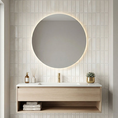 rinovim LUMA Klebefliesen Elfenbein Bad – warmes Elfenbein-Design im Badezimmer, spritzwassergeschützt & rückstandslos entfernbar, ideal für Mietwohnungen