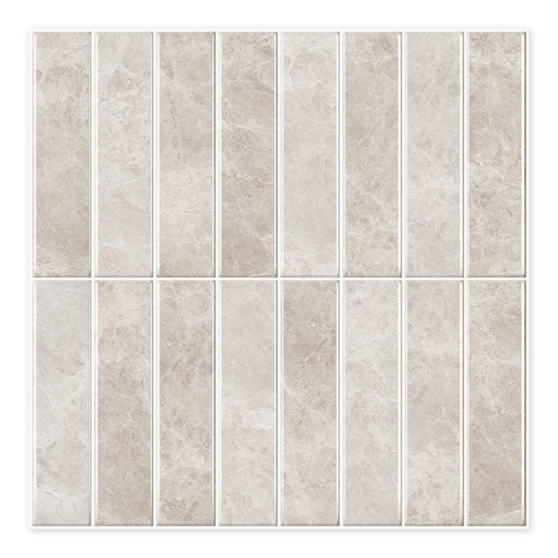 rinovim HIMARE Klebefliesen Perl-Beige – zartes Beige mit Perlglanz, selbstklebend, ohne Bohren & ohne Handwerker verlegbar