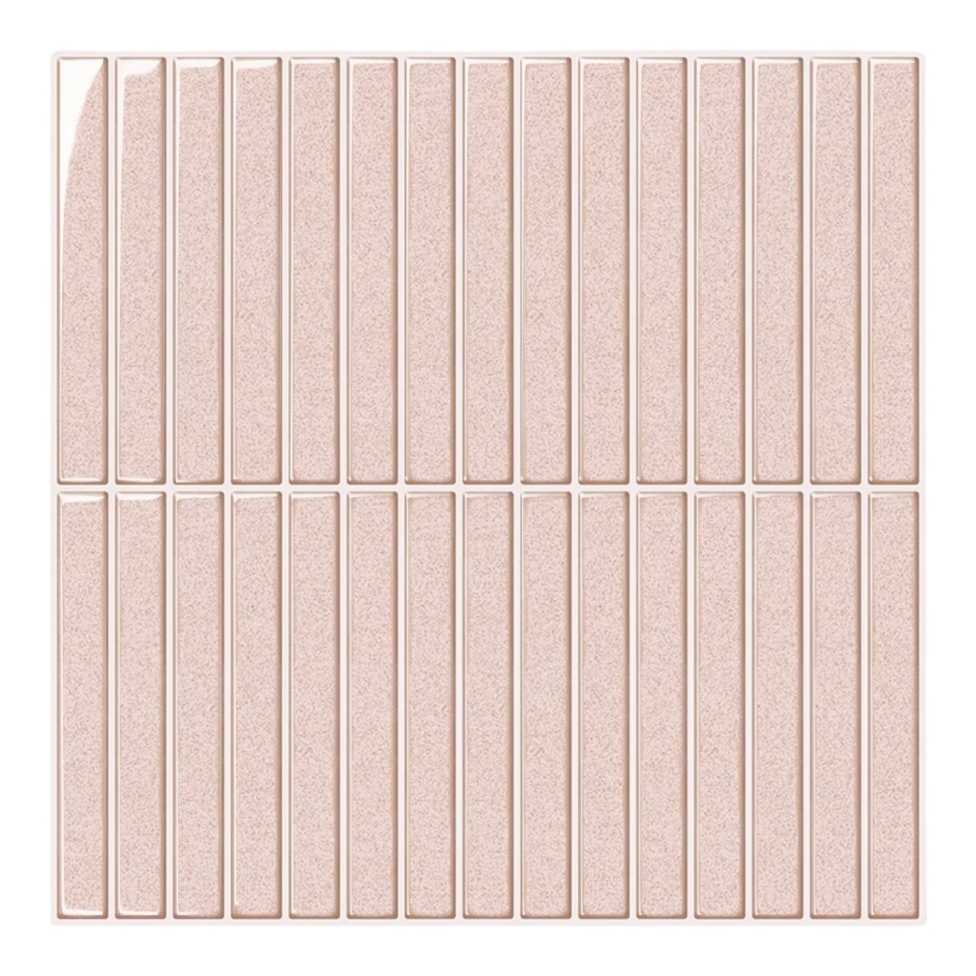 rinovim LINEA Klebefliesen Altrosa – zartes Altrosa mit Linienstruktur, selbstklebend, ohne Bohren & ohne Handwerker verlegbar