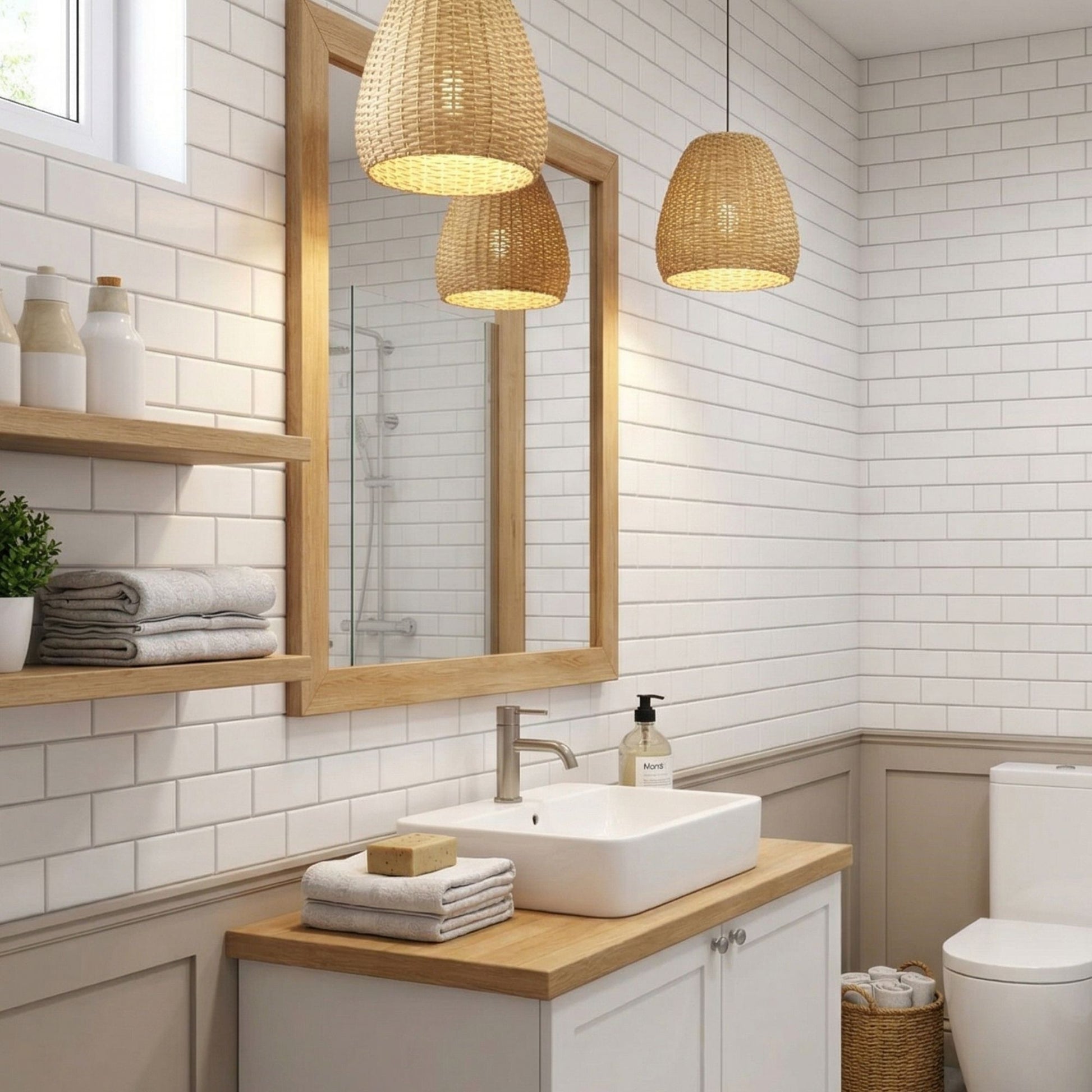 rinovim VELA Klebefliesen Reinweiß Bad – cleanes Reinweiß im Badezimmer, spritzwassergeschützt & rückstandslos entfernbar, ideal für Mietwohnungen