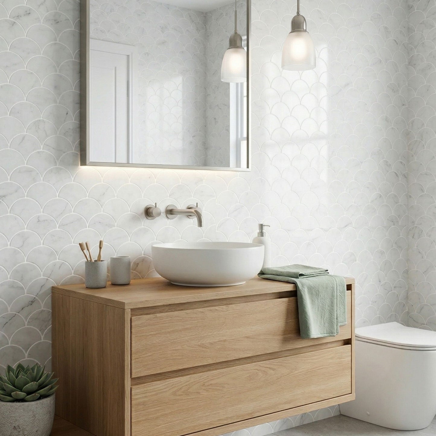 rinovim TERRA Klebefliesen Wolken-Grau Bad – zartes Grau in Naturoptik im Badezimmer, spritzwassergeschützt & rückstandslos entfernbar, ideal für Mietwohnungen
