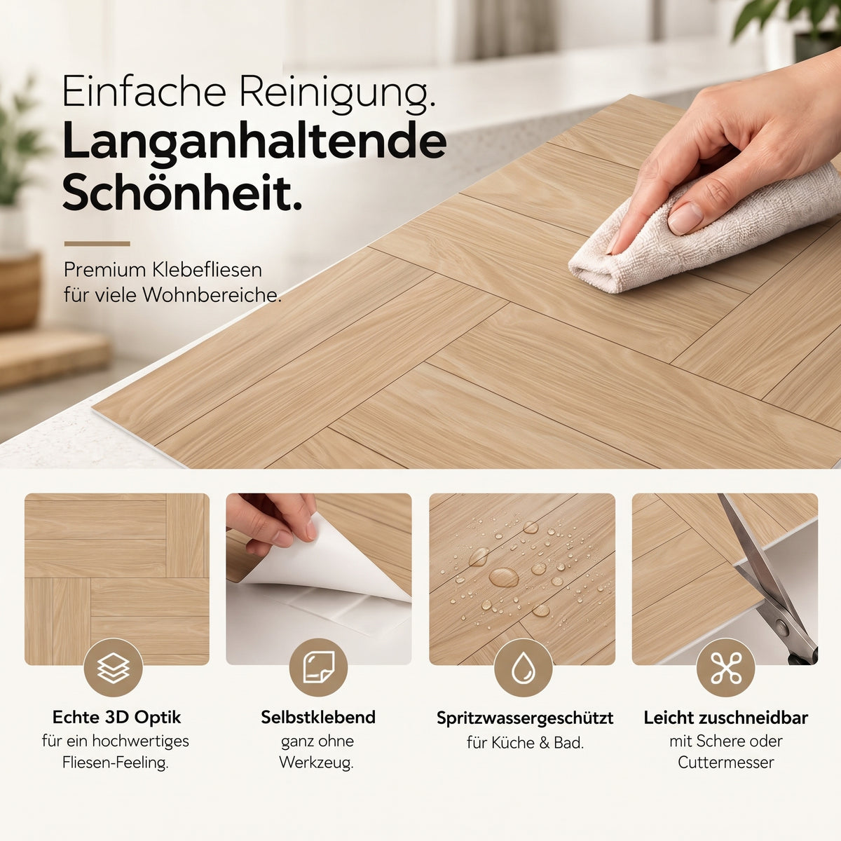 SIENA Klebefliesen Naturholz – Eigenschaften