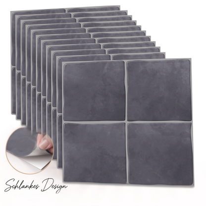 KUBO Klebefliesen Tiefes Anthrazit – 10er-Set