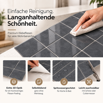 KUBO Klebefliesen Tiefes Anthrazit – Eigenschaften