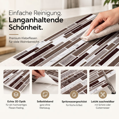 Tessa Klebefliesen Bordeauxbraun – Eigenschaften